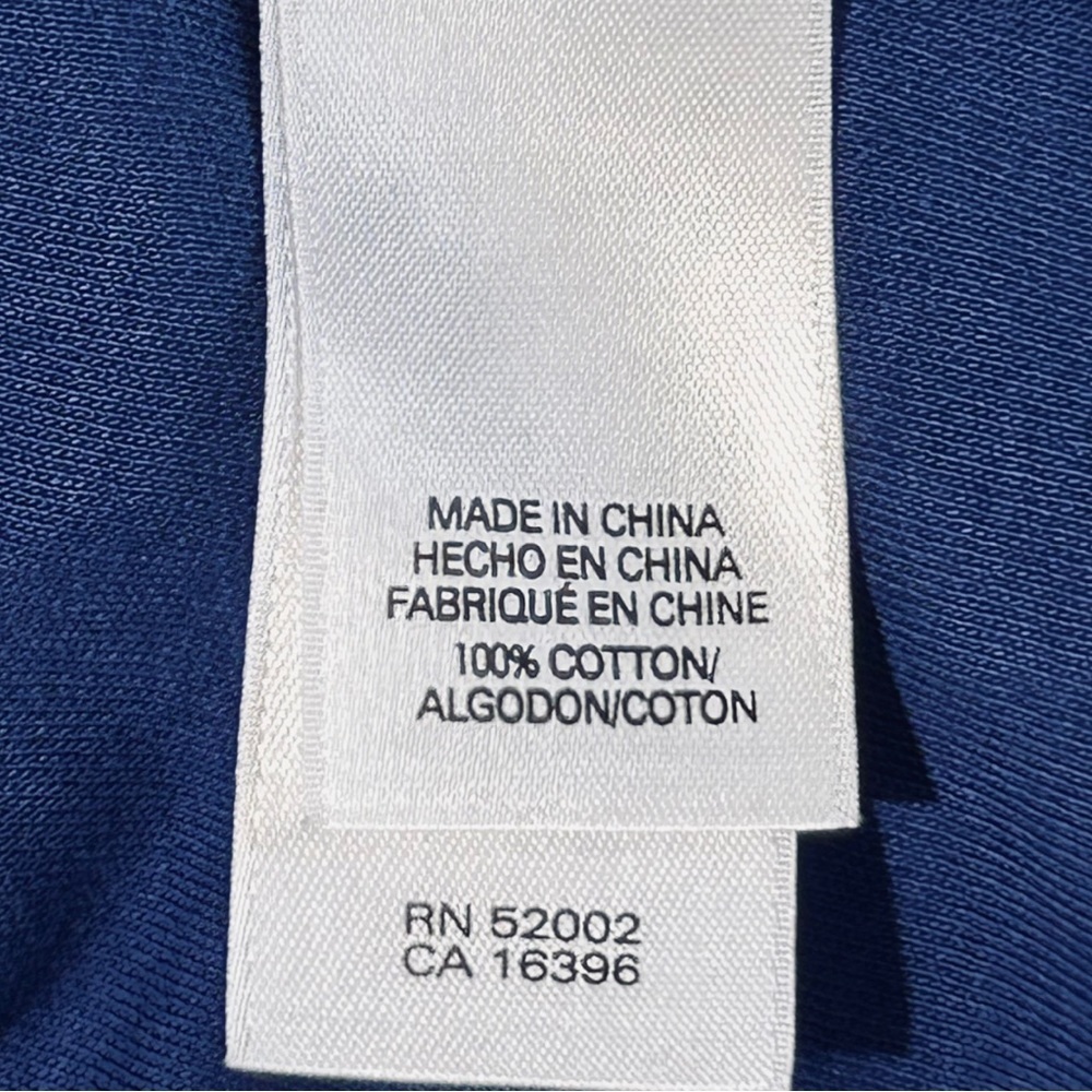 4/$20 Liz Claiborne New York Petite Blue Long Sleeve Cotton Tee Shirt Small - Picture 4 of 4